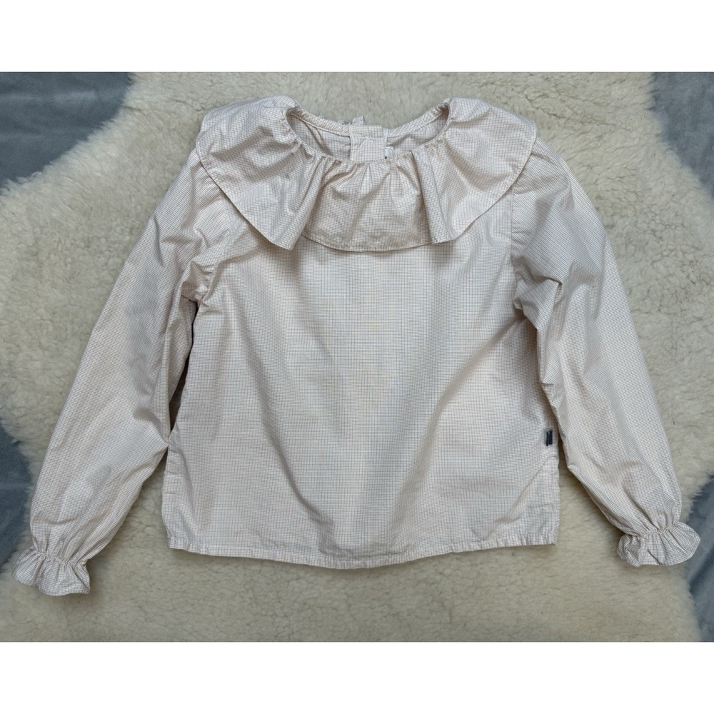 Oeuf Girls 2Y Ruffle Collar Blouse Plaid Cotton Cottagecore Vintage Inspired Top